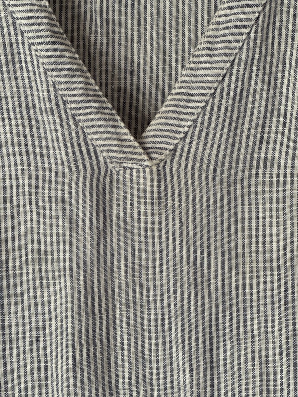 Summer Fun.  Cute blue and white pinstripes linen sundress. - Picture 2 of 5